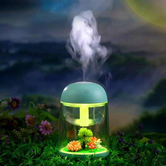 Imycoo WT602 2W Portable Mini Micro Landscape Design USB Charge Aromatherapy Air Humidifier with LED Colorful Light, Water Tank Capacity: 180ml, DC 5V(Blue)