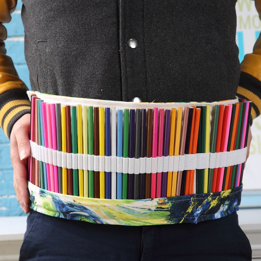 48 Slots Van Gogh Oil Painting Print Pen Bag Canvas Pencil Wrap Curtain Roll Up Pencil Case Stationery Pouch - Pen Holder by buy2fix | Online Shopping UK | buy2fix