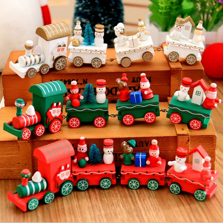 Christmas Dinner Table Decoration, Wooden Trains Children Kindergarten Christmas Decoration Ornaments Gifts (White) - Christmas Ornaments by buy2fix | Online Shopping UK | buy2fix