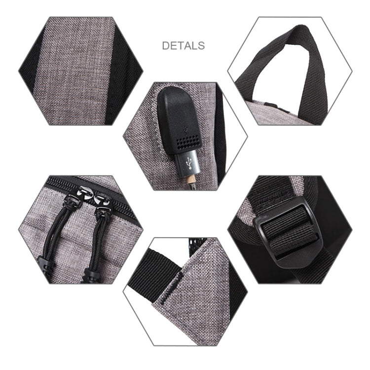 Universal Multi-Function Oxford Cloth Laptop Shoulders Bag Backpack with External USB Charging Port, Size: 46x32x12cm, For 15.6 inch and Below Macbook, Samsung, Lenovo, Sony, DELL Alienware, CHUWI, ASUS, HP(Black) by buy2fix