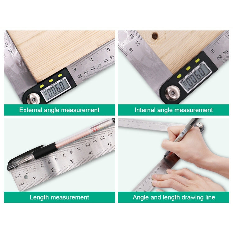 Digital Display Angle Finder Meter Protractor Goniometer Ruler, Measure Range: 500mm - Measuring Tools by buy2fix | Online Shopping UK | buy2fix
