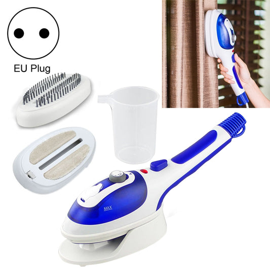 Multifunction Household Handheld Steamer Travel Portable Hand - Held Steam Hanging Hot Machine Ceramic Bottom with Flannelette Brush & Hair Brush & Measuring Cup,EU Plug(Blue) - Garment Steamer by buy2fix | Online Shopping UK | buy2fix