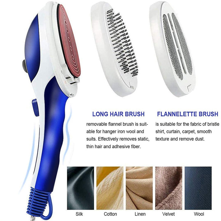 Multifunction Household Handheld Steamer Travel Portable Hand - Held Steam Hanging Hot Machine Ceramic Bottom with Flannelette Brush & Hair Brush & Measuring Cup,EU Plug(Blue) - Garment Steamer by buy2fix | Online Shopping UK | buy2fix