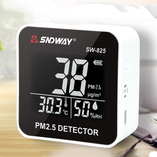 SNDWAY SW-825 Micro USB Charging Desktop Air Quality Real-time Purification Detector with HiD LED Screen, Support Alarm Prompt - Air & Water Quality Tester by SNDWAY | Online Shopping UK | buy2fix