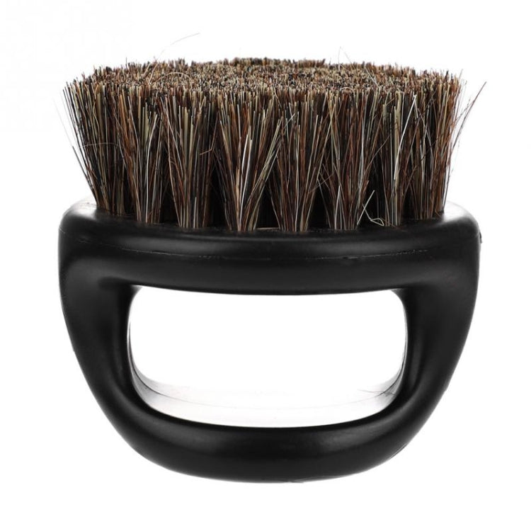 Men Ring Design Portable Boar Brush Black ABS Haircut Cleaning Shaving Brush(Black) - Hair Trimmer by buy2fix | Online Shopping UK | buy2fix