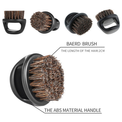 Men Ring Design Portable Boar Brush Black ABS Haircut Cleaning Shaving Brush(Black) - Hair Trimmer by buy2fix | Online Shopping UK | buy2fix