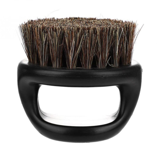 Men Ring Design Portable Boar Brush Black ABS Haircut Cleaning Shaving Brush(Black) - Hair Trimmer by buy2fix | Online Shopping UK | buy2fix