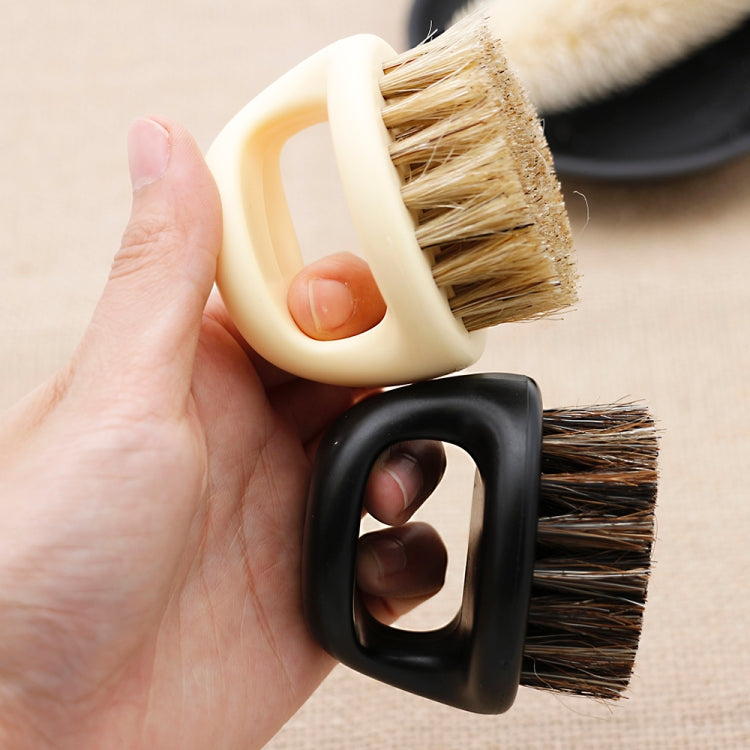 Men Ring Design Portable Boar Brush Black ABS Haircut Cleaning Shaving Brush(Black) - Hair Trimmer by buy2fix | Online Shopping UK | buy2fix