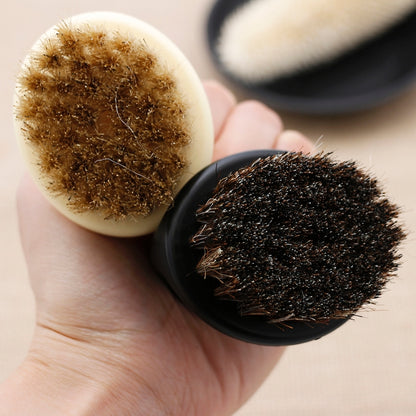 Men Ring Design Portable Boar Brush Black ABS Haircut Cleaning Shaving Brush(Black) - Hair Trimmer by buy2fix | Online Shopping UK | buy2fix