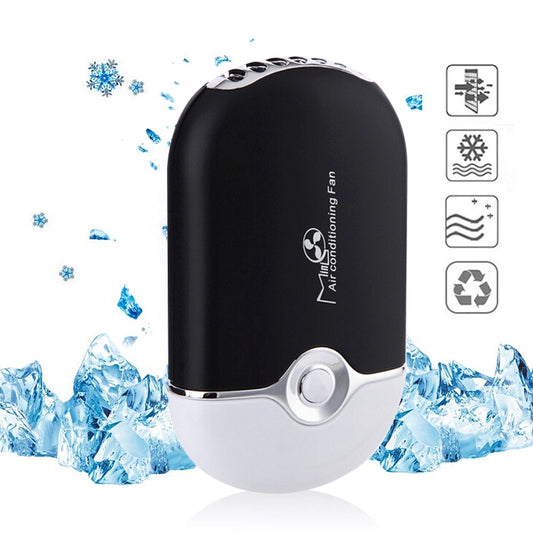 Portable Mini USB Charging Air Conditioner Refrigerating Handheld Small Fan (Black) by buy2fix
