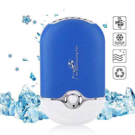 Portable Mini USB Charging Air Conditioner Refrigerating Handheld Small Fan (Blue) by buy2fix