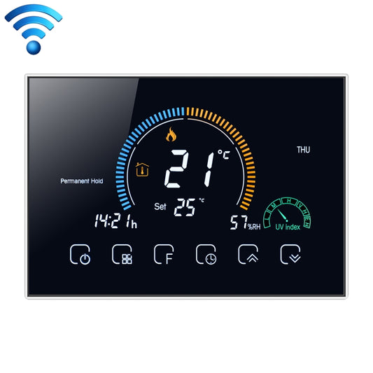 BHT-8000-GALW Control Water Heating Energy-saving and Environmentally-friendly Smart Home Negative Display LCD Screen Round Room Thermostat with WiFi(Black) - Thermostat & Thermometer by buy2fix | Online Shopping UK | buy2fix