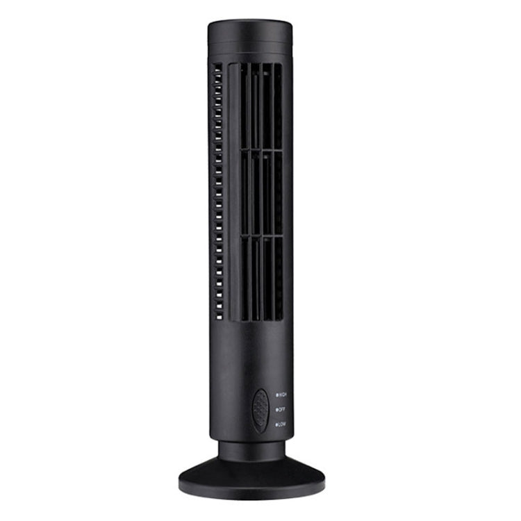 Tower Type USB Electric Fan Leafless Air-conditioning Fan(Black) by buy2fix