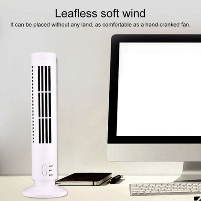 Tower Type USB Electric Fan Leafless Air-conditioning Fan(Black) by buy2fix