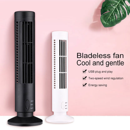 Tower Type USB Electric Fan Leafless Air-conditioning Fan(White) by buy2fix