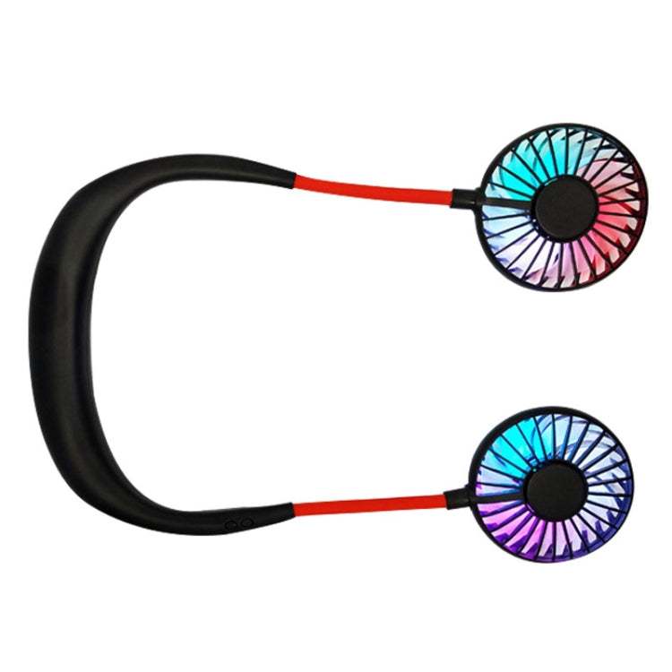 Creative Mini Hanging Neck Type Fan Outdoor LED Fan (Black) by buy2fix