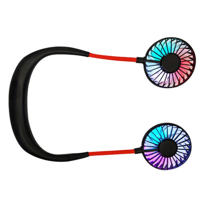 Creative Mini Hanging Neck Type Fan Outdoor LED Fan (Black) by buy2fix