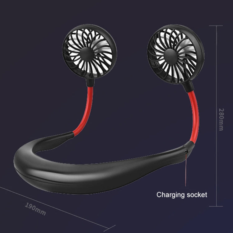 Creative Mini Hanging Neck Type Fan Outdoor LED Fan (Black) by buy2fix