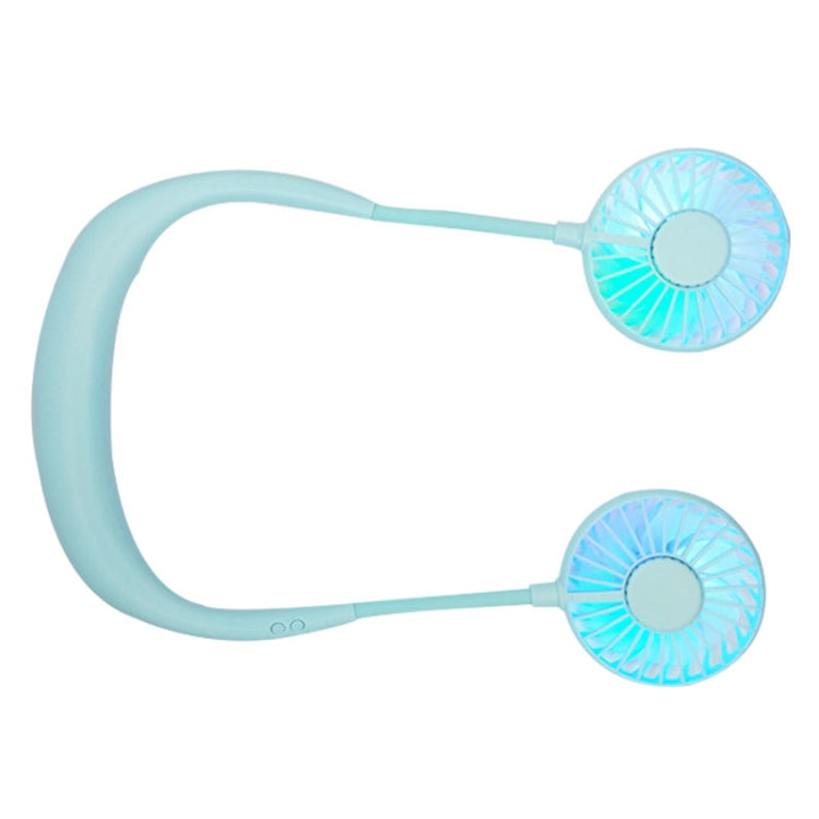 Creative Mini Hanging Neck Type Fan Outdoor LED Fan (Blue) by buy2fix