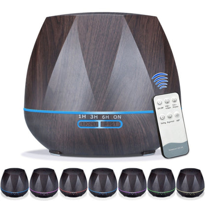 Diamond Wood Grain Remote Control Ultrasonic Humidifier Aromatherapy Machine Automatic Alcohol Sprayer with LED Lights, Capacity: 400mL, AU Plug (Dark Wood Color) - Air Purifiers & Accessories by buy2fix | Online Shopping UK | buy2fix