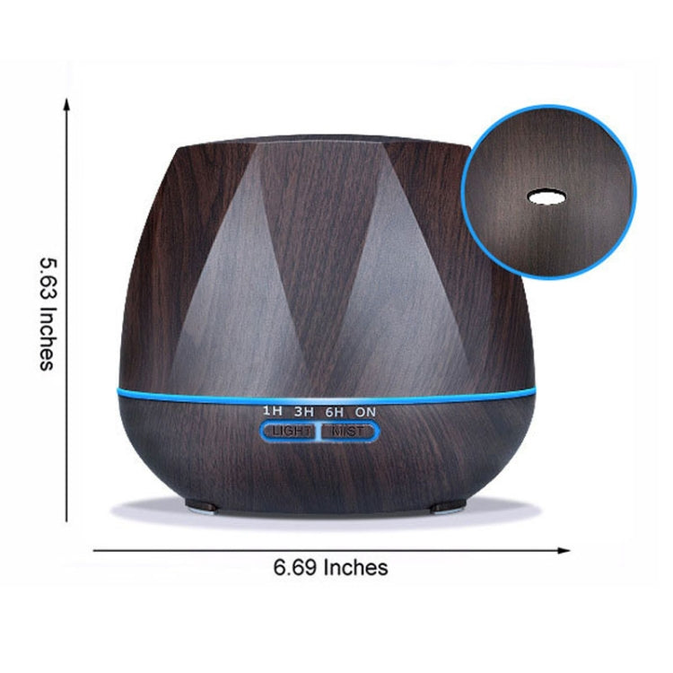 Diamond Wood Grain Remote Control Ultrasonic Humidifier Aromatherapy Machine Automatic Alcohol Sprayer with LED Lights, Capacity: 400mL, AU Plug (Dark Wood Color) - Air Purifiers & Accessories by buy2fix | Online Shopping UK | buy2fix