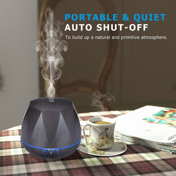 Diamond Wood Grain Remote Control Ultrasonic Humidifier Aromatherapy Machine Automatic Alcohol Sprayer with LED Lights, Capacity: 400mL, AU Plug (Dark Wood Color) - Air Purifiers & Accessories by buy2fix | Online Shopping UK | buy2fix