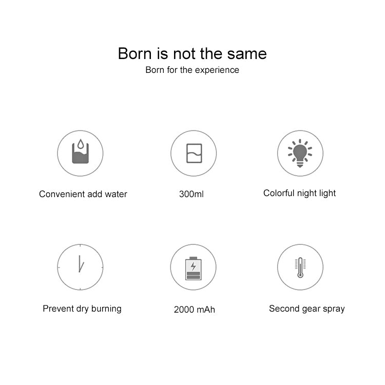 WT-H16 USB Charging Water Pattern Atomizing Humidifier with Colorful Night Lights, Water Tank Capacity: 300mL (White) - Air Purifiers & Accessories by buy2fix | Online Shopping UK | buy2fix
