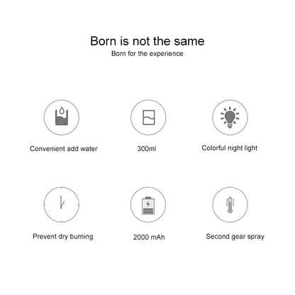 WT-H16 USB Charging Water Pattern Atomizing Humidifier with Colorful Night Lights, Water Tank Capacity: 300mL (White) - Air Purifiers & Accessories by buy2fix | Online Shopping UK | buy2fix