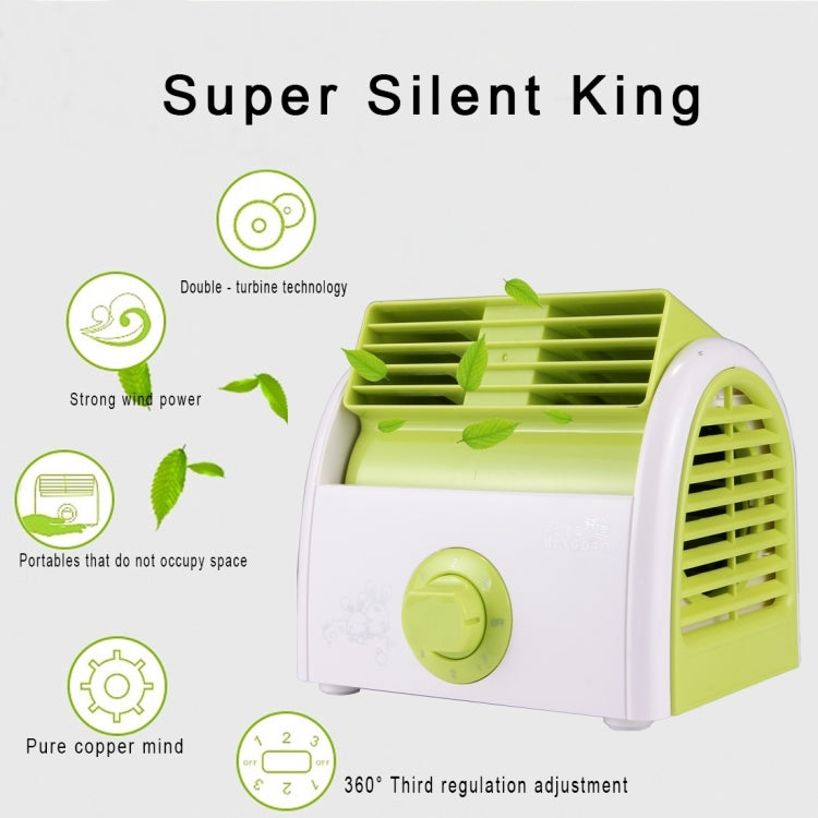 30W Turbine No Blade Mini Desktop Mute Fan for Dormitory / Bedroom / Living Room / Office, 3 Kinds Speed Modes, AC 220V(Green) - Electric Fans by buy2fix | Online Shopping UK | buy2fix