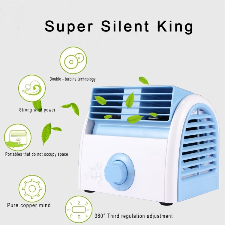 30W Turbine No Blade Mini Desktop Mute Fan for Dormitory / Bedroom / Living Room / Office, 3 Kinds Speed Modes, AC 220V(Blue) - Electric Fans by buy2fix | Online Shopping UK | buy2fix