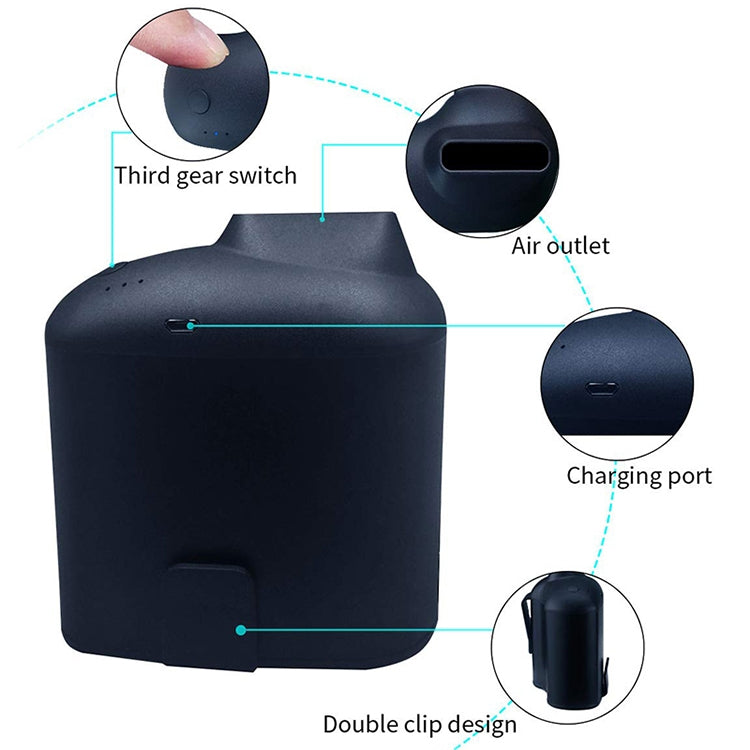 Portable Creative Hanging Waist USB Fan with Three Adjustable Wind Speed (Grey) by buy2fix