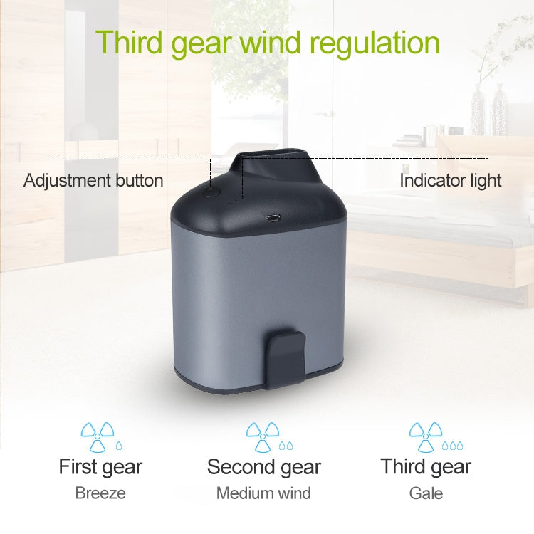 Portable Creative Hanging Waist USB Fan with Three Adjustable Wind Speed (Grey) by buy2fix