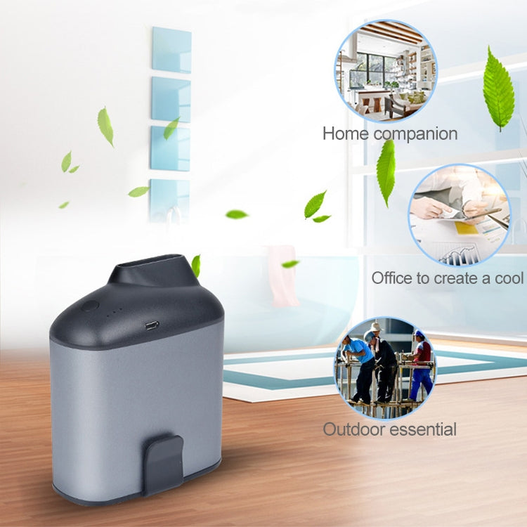 Portable Creative Hanging Waist USB Fan with Three Adjustable Wind Speed (Grey) by buy2fix