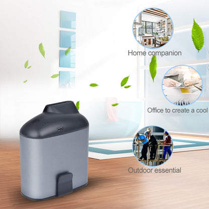 Portable Creative Hanging Waist USB Fan with Three Adjustable Wind Speed (Grey) by buy2fix