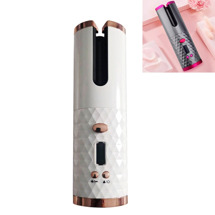 USB Charging Automatic Hair Curler Portable Mini Wireless Multi-function Curling Iron with LCD Display (White) - Hair Curler by buy2fix | Online Shopping UK | buy2fix