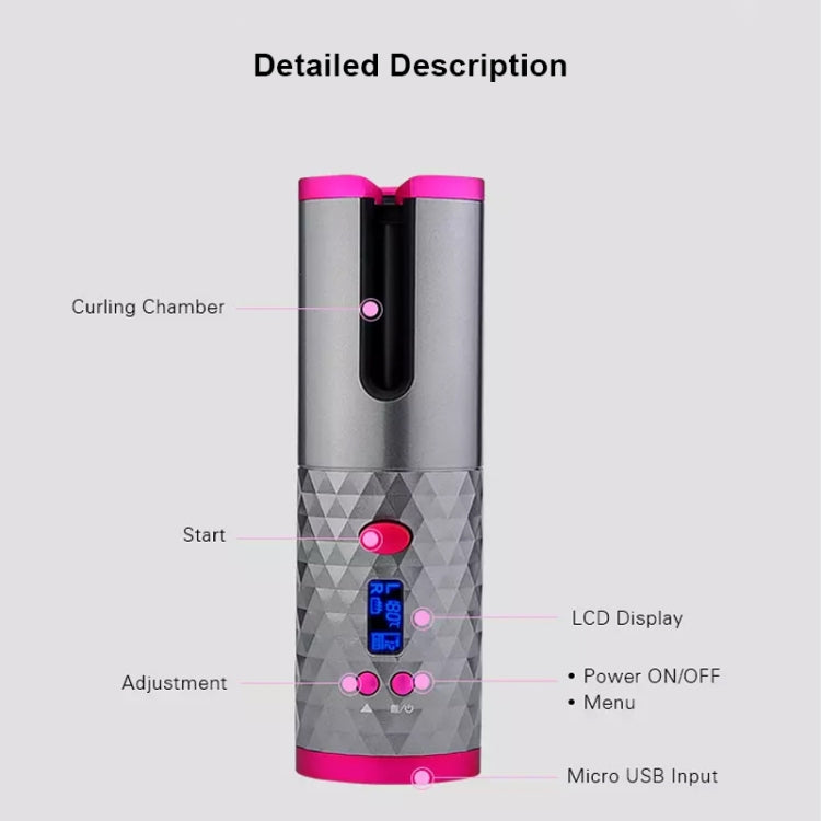 USB Charging Automatic Hair Curler Portable Mini Wireless Multi-function Curling Iron with LCD Display (White) - Hair Curler by buy2fix | Online Shopping UK | buy2fix