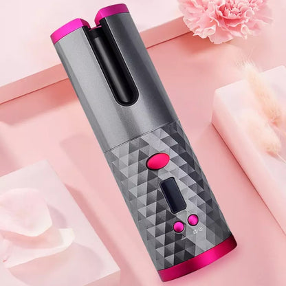USB Charging Automatic Hair Curler Portable Mini Wireless Multi-function Curling Iron with LCD Display (White) - Hair Curler by buy2fix | Online Shopping UK | buy2fix
