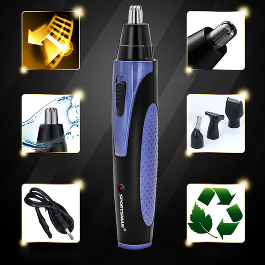 SPORTSMAN Four-in-one Electric Rechargeable Ear Nose Trimmer Beard Face Shaver Eyebrows Hair Trimmer for Men, US Plug(blue 110v) - Shavers & Accessories by SPORTSMAN | Online Shopping UK | buy2fix