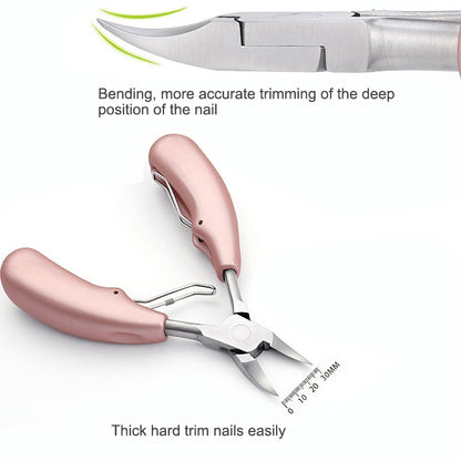 2 in 1 Nail Clipper for Paronychia Stainless Steel Olecranon Nail Nipper & Ingrown Nail Lifter(Black) - Nail Clipper by buy2fix | Online Shopping UK | buy2fix