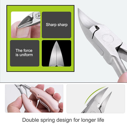 2 in 1 Nail Clipper for Paronychia Stainless Steel Olecranon Nail Nipper & Ingrown Nail Lifter(Black) - Nail Clipper by buy2fix | Online Shopping UK | buy2fix