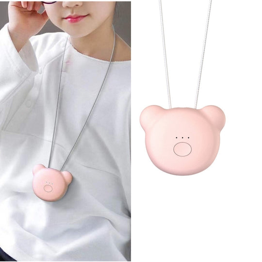 Mini Bear Style Neck Formaldehyde Negative Ion PM2.5 Removal Air Purifier for Kids (Pink)