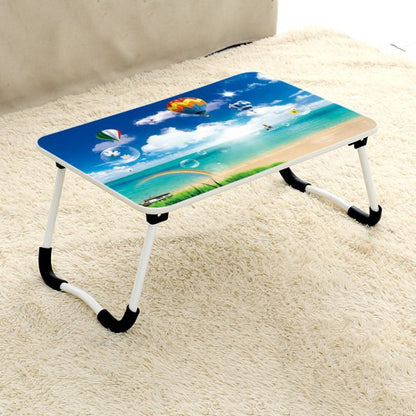 W-shaped Non-slip Legs Square Pattern Adjustable Folding Portable Laptop Desk without Card Slot (Cloud) - Laptop Stand by buy2fix | Online Shopping UK | buy2fix
