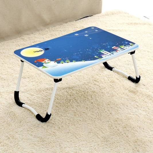 W-shaped Non-slip Legs Square Pattern Adjustable Folding Portable Laptop Desk without Card Slot (Snowman) - Laptop Stand by buy2fix | Online Shopping UK | buy2fix