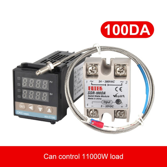 REX-C100 Thermostat + Thermocouple + SSR-100 DA Solid State Module Intelligent Temperature Control Kit - Components Kits by buy2fix | Online Shopping UK | buy2fix
