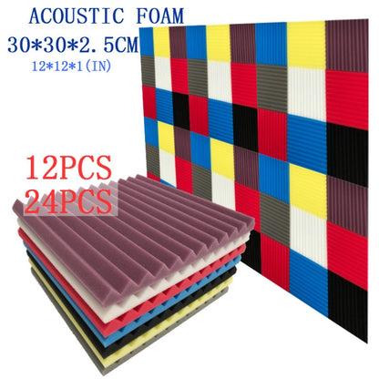 12 PCS Recording Studio Drum Room Acoustic Foam, Random Color Delivery - Windshield by buy2fix | Online Shopping UK | buy2fix