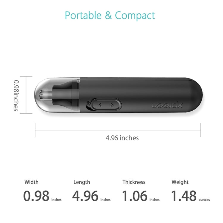 XPREEN XPRE001 High-speed Rotating Electric Nose Hair Trimmer Ear Trimmer Rotation Blade for Men and Women(Black) - Hair Removal by Xpreen | Online Shopping UK | buy2fix