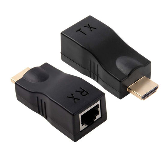 HDMI to RJ45 Extender Adapter (Receiver & Transmitter)  by Cat-5e/6 Cable, Support HDCP, Transmission Distance: 30m(Black) - Amplifier by buy2fix | Online Shopping UK | buy2fix