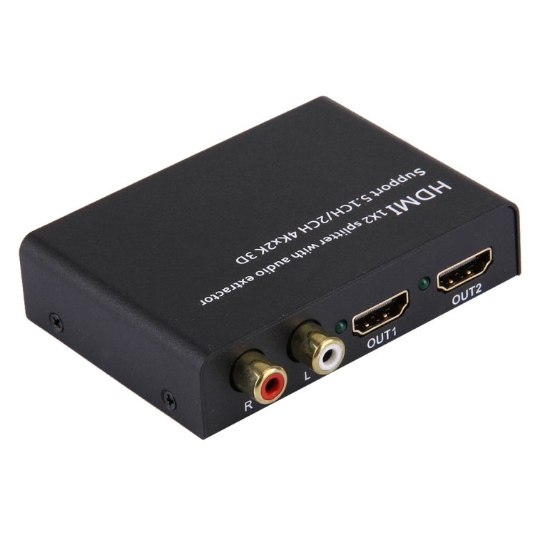 HDMI 1x2 Splitter with Audio Extractor, Support 5.1CH / 2CH, 4Kx2K, 3D - Splitter by buy2fix | Online Shopping UK | buy2fix
