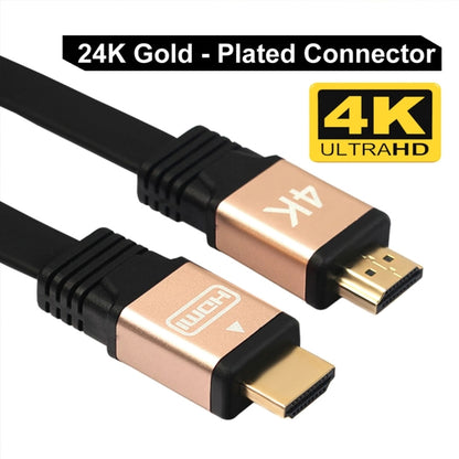 1m HDMI 2.0 (4K) 30AWG High Speed 18Gbps Gold Plated Connectors HDMI Male to HDMI Male Flat Cable(Gold) by buy2fix