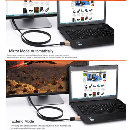 1m HDMI 2.0 (4K) 30AWG High Speed 18Gbps Gold Plated Connectors HDMI Male to HDMI Male Flat Cable(Gold) by buy2fix